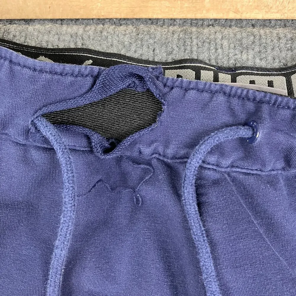 Puma Pants Mens Size M Navy Track Joggers Athletic Tapered Stretch Drawstring‎